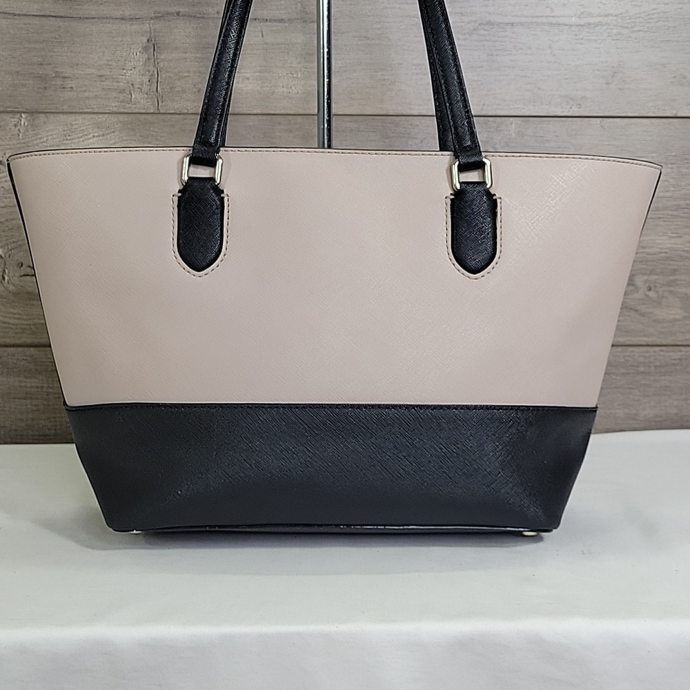 Kate Spade 2-Tone Saffiano Leather Black and Cream Women's Tote Bag - Picture 4 of 13